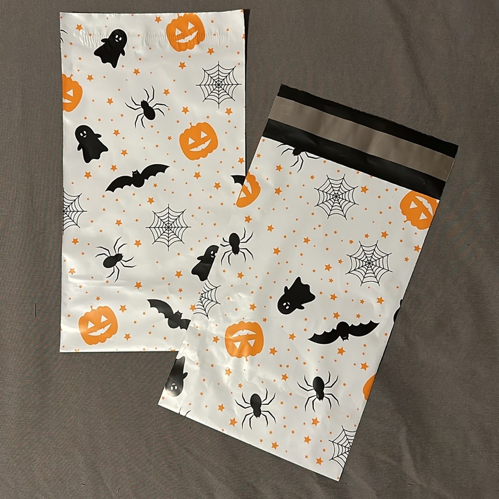 20 count 6x9 Halloween poly mailers bundle - plus mystery cards & stickers
